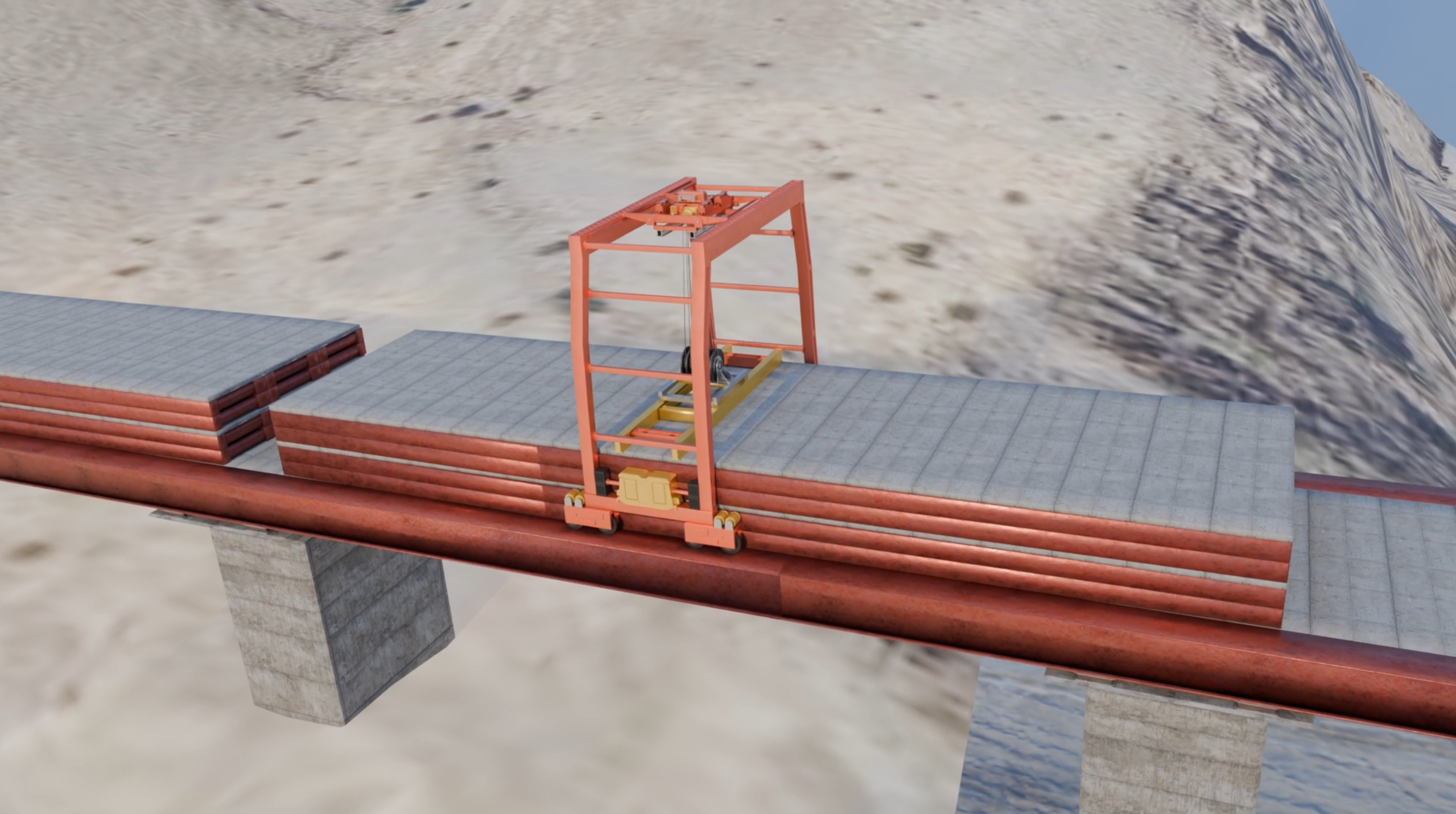 Al-Shahin bridge – structural render 2
