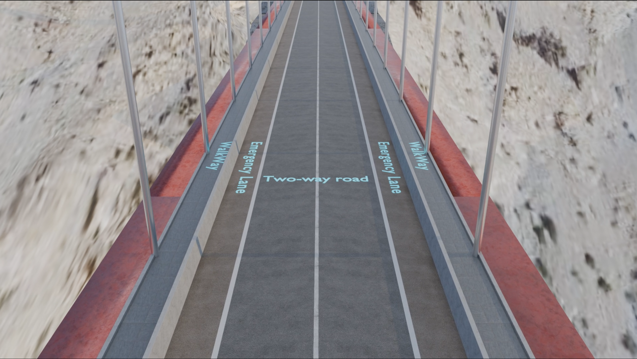 Al-Shahin bridge – mountain crossing perspective