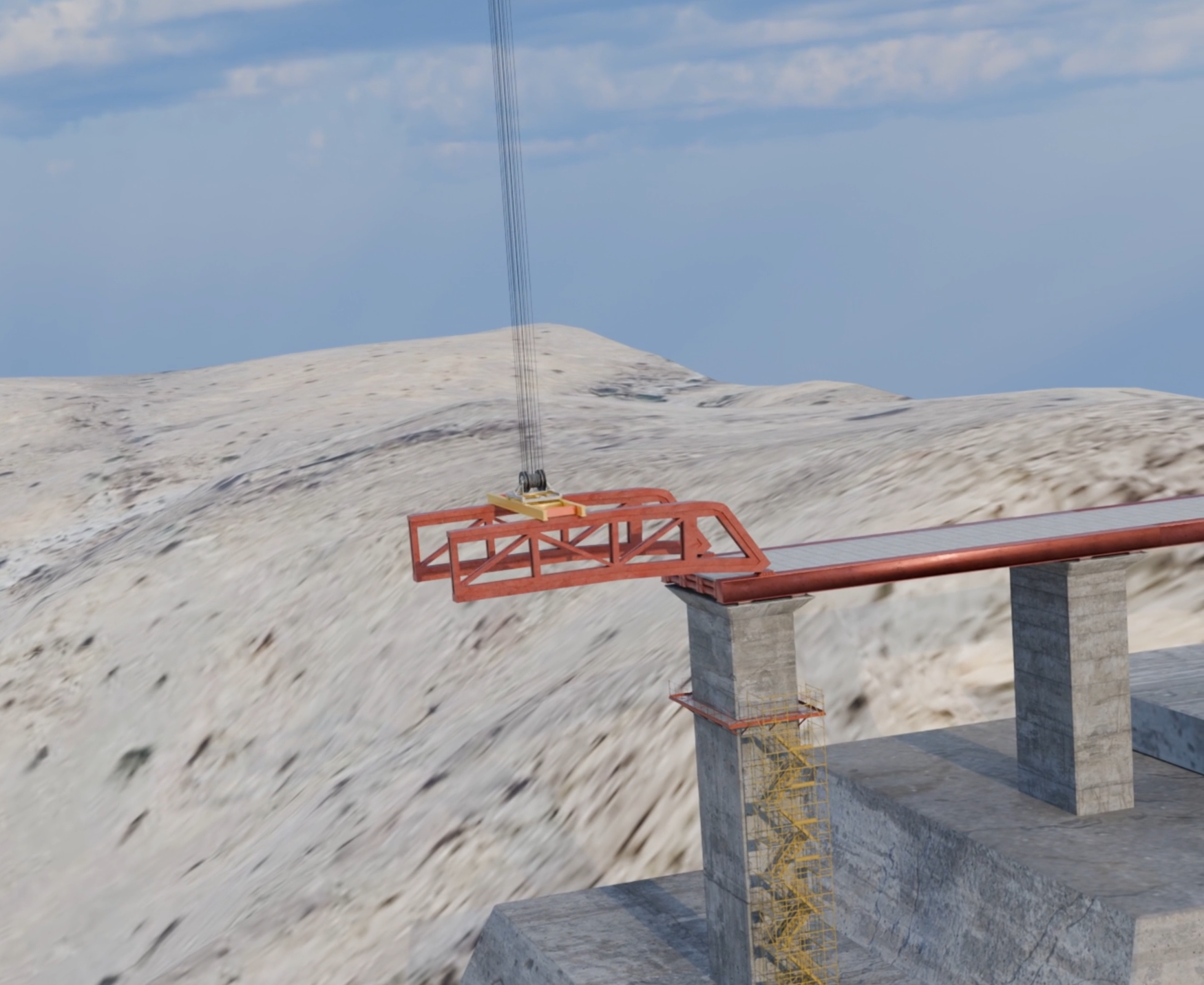 Al-Shahin bridge – valley crossing animation frame