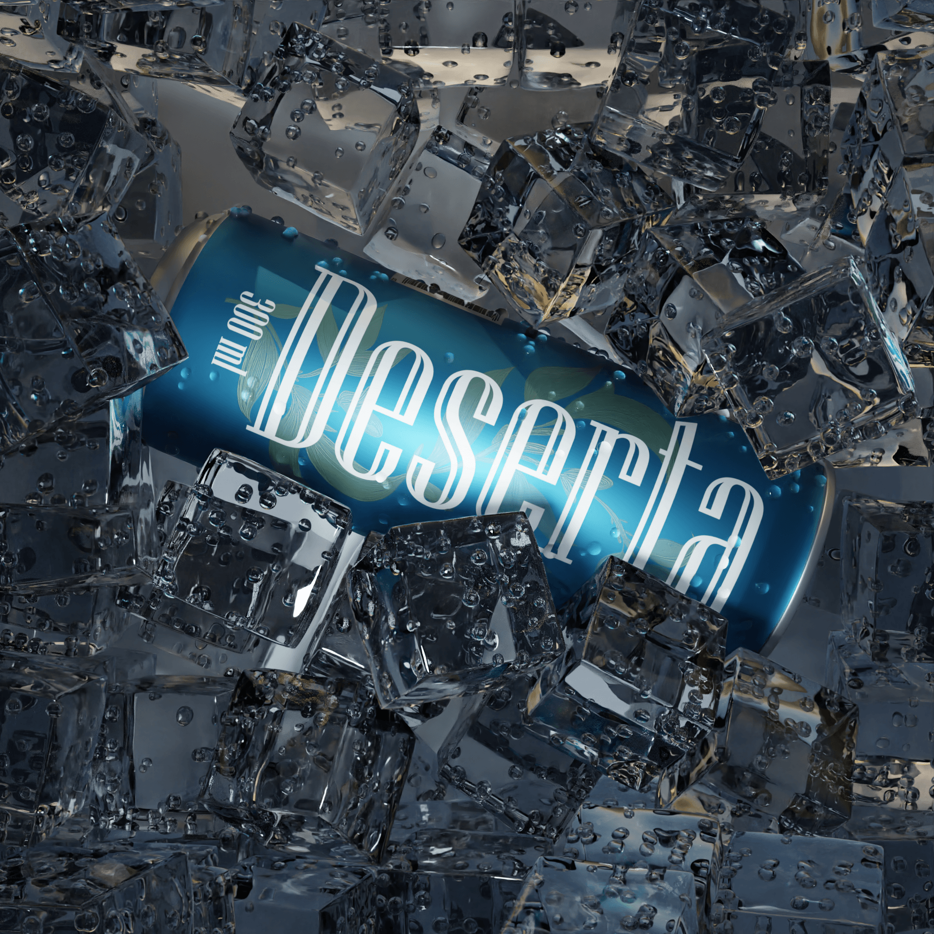 Deserta Can 3D product render – side view